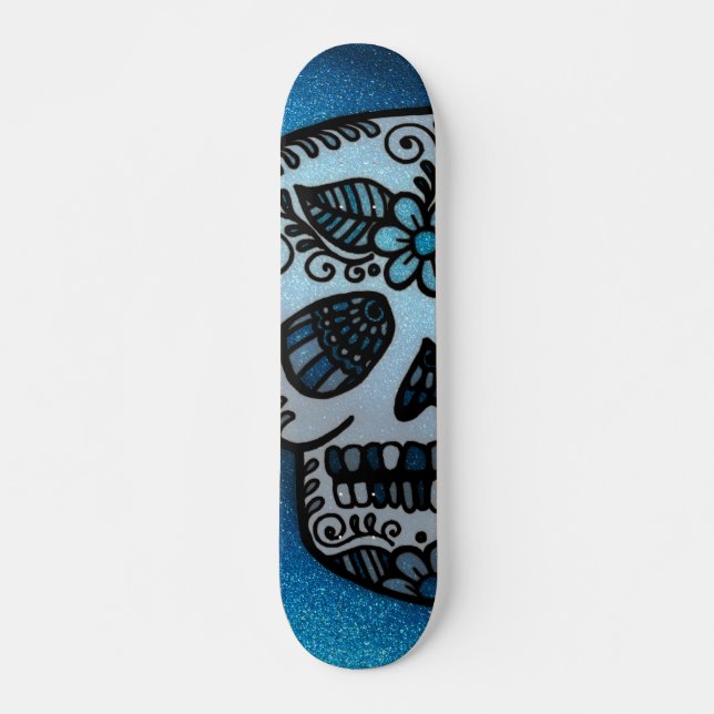 Skate Glitter de Sapphire brilhante Tatuagem do crânio d (Frente)