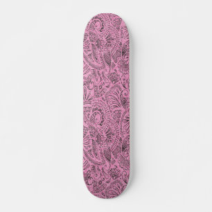 Skate Glitter Glam Monogramo de desenho cor-de-rosa