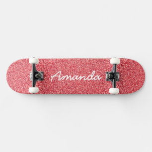 skate Glitter Rosa Personalizado