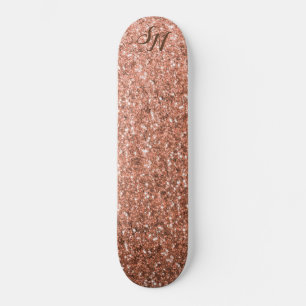 Skate Glitter Sparkle Dourado Girly Rosa Personalizado