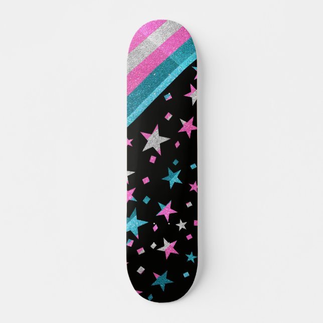 Skate Glitter Trans Sparkly Orgulho gay de Sinalizador S (Frente)