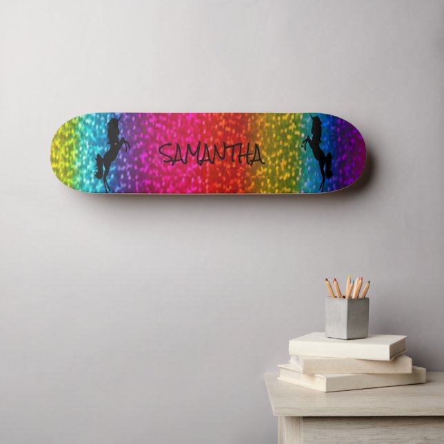 Skate Glitter Unicorn (Arte de parede (Horz))