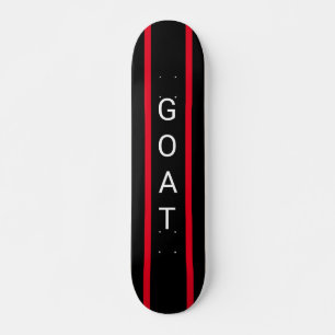 skate "GOAT", preto e vermelho, personalizável