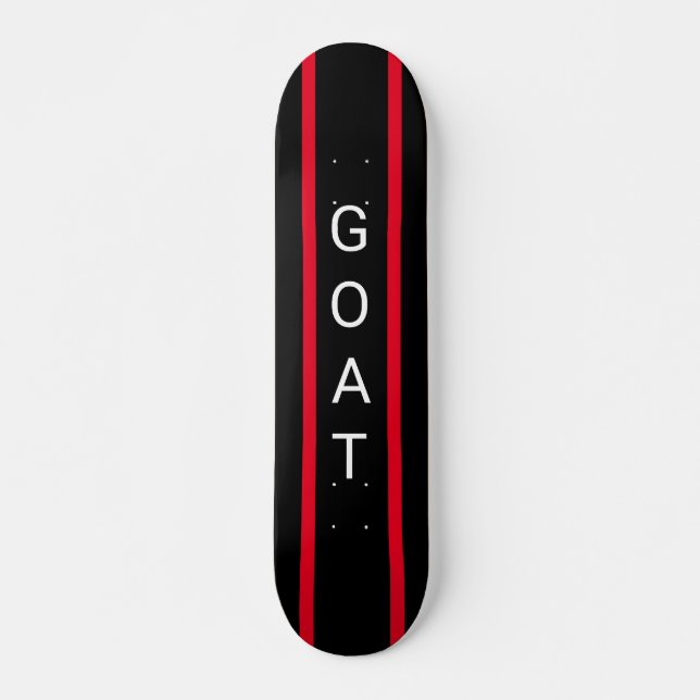 skate "GOAT", preto e vermelho, personalizável (Frente)