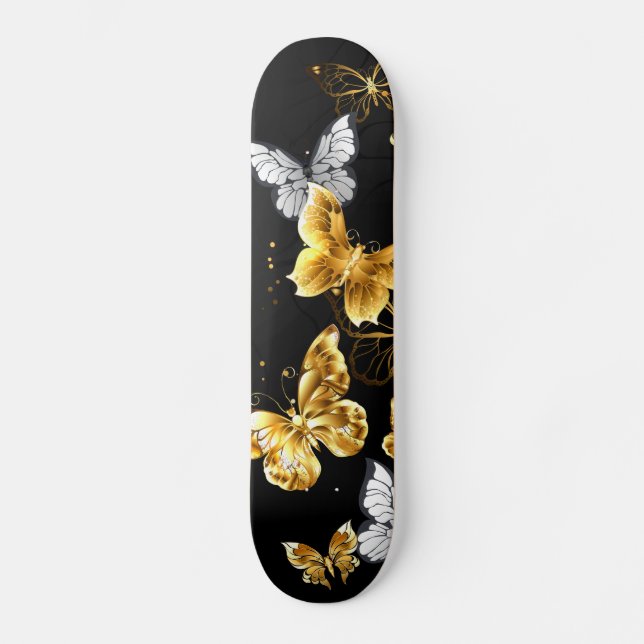 Skate Gold and white butterflies (Frente)