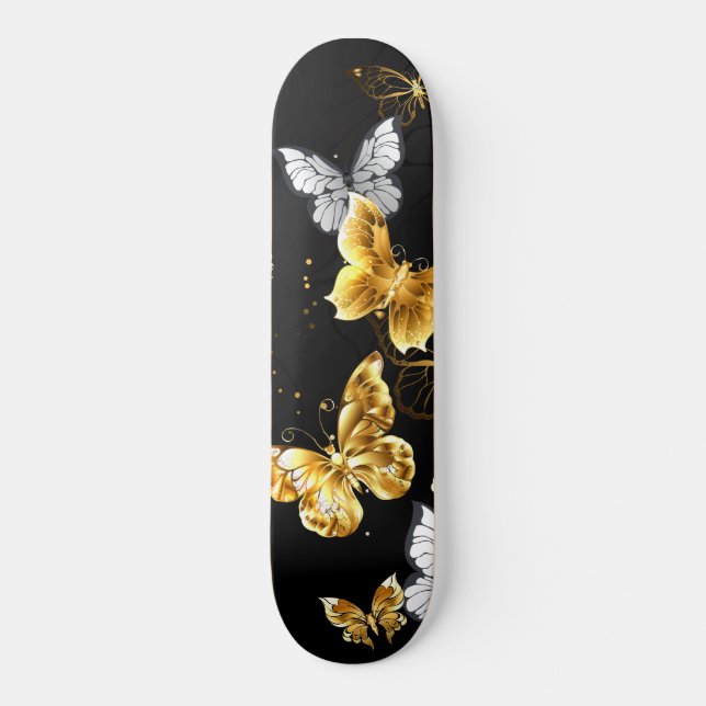 Skate Gold and white butterflies (Frente)