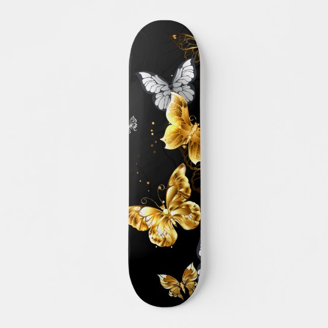 Skate Gold and white butterflies (Frente)