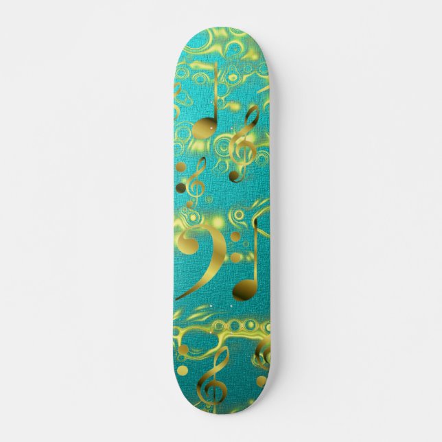 Skate golden music notes in mint (Frente)