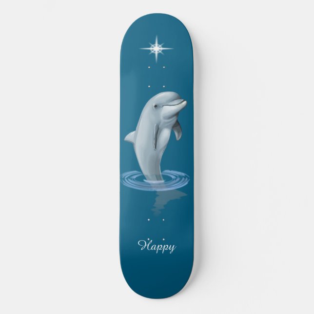 Skate Golfo Dourado Chic, Estrela Personalizada & Letra  (Frente)