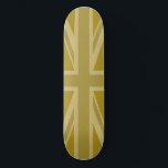 Skate Golpes de bandeira/Jack da União<br><div class="desc">bandeira da União (também conhecida por bandeira da União),  bandeira britânica em tons de ouro.</div>