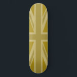 Skate Golpes de bandeira/Jack da União<br><div class="desc">bandeira da União (também conhecida por bandeira da União),  bandeira britânica em tons de ouro.</div>