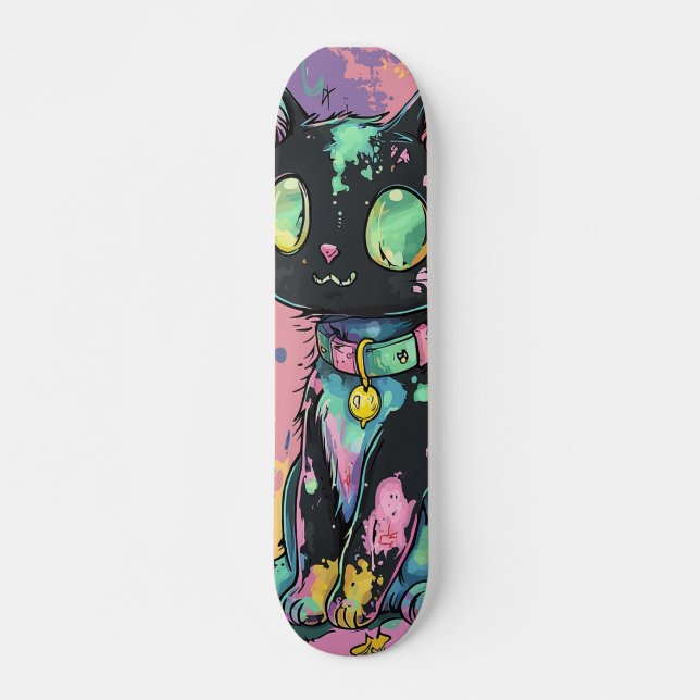 Skate Gótico de Kawaii Cute Pastel - Cachorro Gótico (Frente)