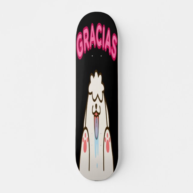 Skate Gracias - Cão Branco Licenciado (Frente)