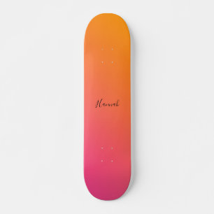 Skate Gradação Cor-de-Rosa Laranja Personalizada