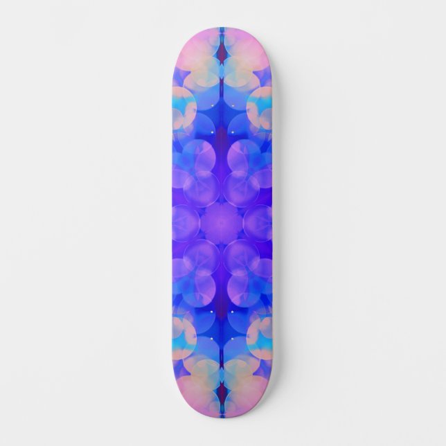 Skate Gradiente Azul e Cor-de-Rosa Pastel Bble Art (Frente)