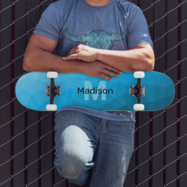 Skate Gradiente de ciano azul padrão de malha geométrica