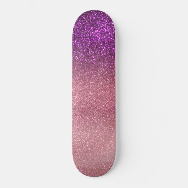 Skate Gradiente de Mão Brilhante Rosa Tripla Violeta (Frente)