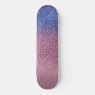 Skate Gradiente de Ombre Cinza Rosa Brilhante Girly Azul