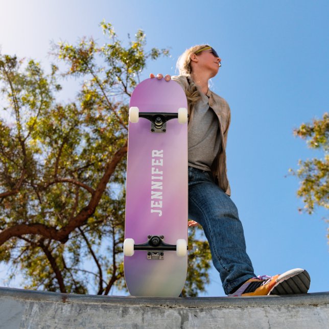 Skate Gradiente Pastel Personalizado Nome (Ao ar livre 1)