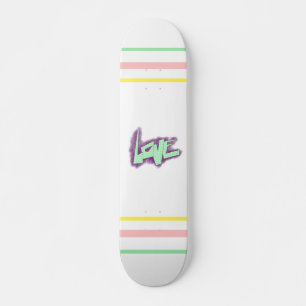 Skate grafite de amor roxo verde menta tipografia pontos