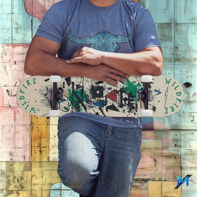 Skate Grafite Elegante com Elementos Geométricos de Abst (Criador carregado)