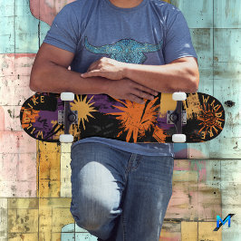 Skate Grafite Inspirado no Halloween com Padrões de Expl