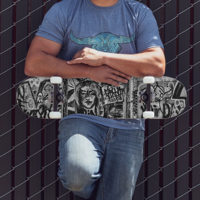 Skate Grafite Moderno Black & White Urban Street (Ao ar livre 3)