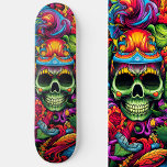 Skate Grafite Urbano Psicodélico Vibrante Abstrato<br><div class="desc">Acompanhe as ondas da criatividade com o nosso skate de Grafite do crânio de Vibrante Psicodélico. Abrace o caos vibrante debaixo dos seus pés e saliente-se em estilo. Este é mais um Design de 100% de Hamster.</div>