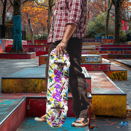 Skate Grafite Vibrante e Motto Neon Green 'Live to Ride'