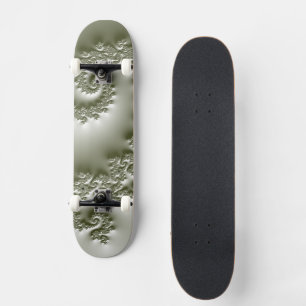 Skate Gravata com design fractal verde pálido