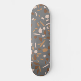 Skate Gray Beige Tan Brown Terrazzo Marble Pattern