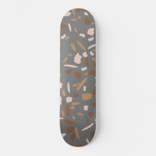 Skate Gray Beige Tan Brown Terrazzo Marble Pattern