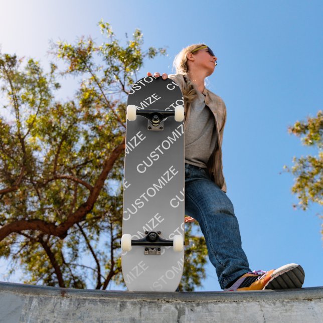 Skate Gray (changeable color) Ombre & Text Pattern (Ao ar livre 1)