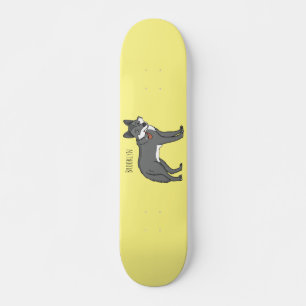 Skate Gray wolf with pipe cartoon illustration