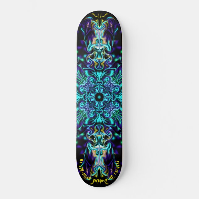 Skate Green Teal Psychedelic Bohemian Mandala (Frente)