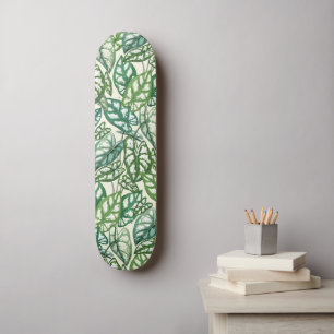 Skate Green Tropical Leaves Pattern