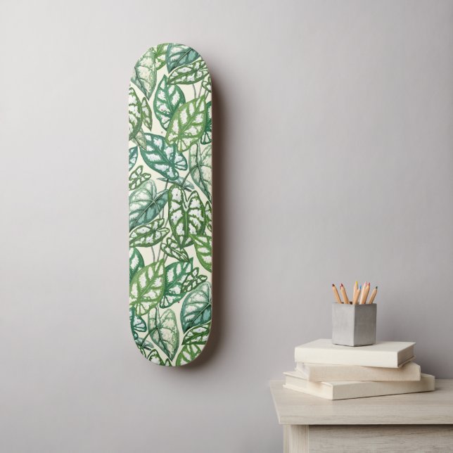 Skate Green Tropical Leaves Pattern (Arte de parede)