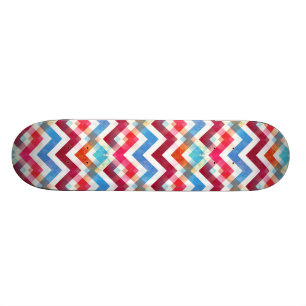 Skate Grelha Crazada Colorida Chevron Stripes Zig Zags A