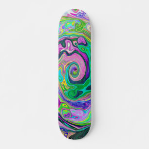 Skate Groovy Abstrato Aqua e Marinho Lava Swirl