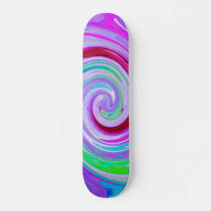 Skate Groovy Abstrato Red Swirl em roxo e rosa