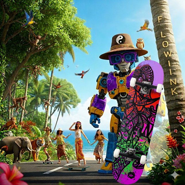 Skate Groovy Colorful Abstrato (Criador carregado)