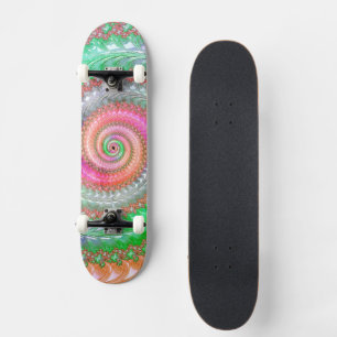 Skate Groovy Espiral Digital Abstrata Colorida Fractal