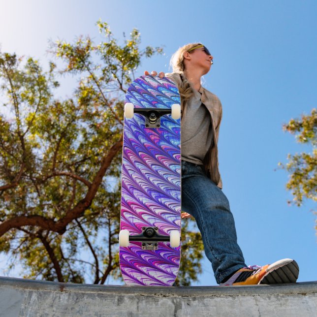 Skate Groovy Funky Colorida Trippy Waves Abstrato Art (Ao ar livre 1)