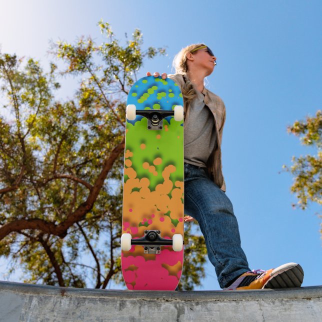 Skate Groovy Retro Bubbly Trippy Funky Panromântico Orgu (Ao ar livre 1)