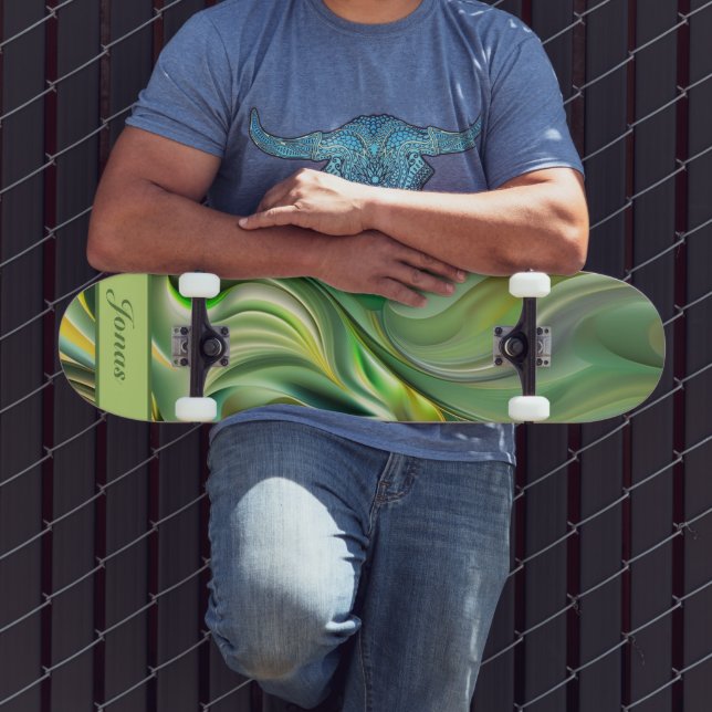 Skate grüne Wellenmuster abstrakt (Ao ar livre 3)