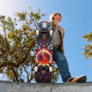 Skate Guardião Cibernético Cósmico Abstrato Robô Futuris