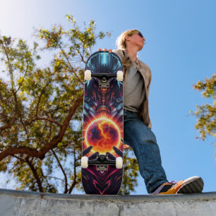 Skate Guardião Cibernético Cósmico Abstrato Robô Futuris