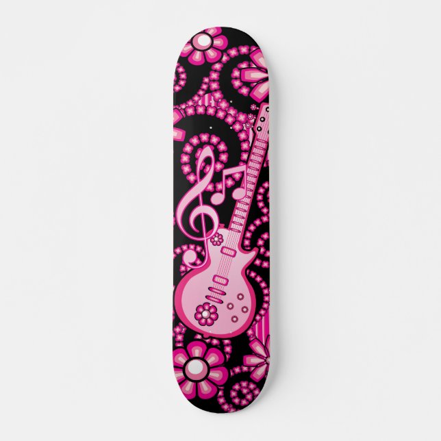 Skate Guitarra cor-de-rosa feminino (Frente)