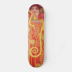 Skate Gustav Klimt Red Woman Dourada pintura Cobra