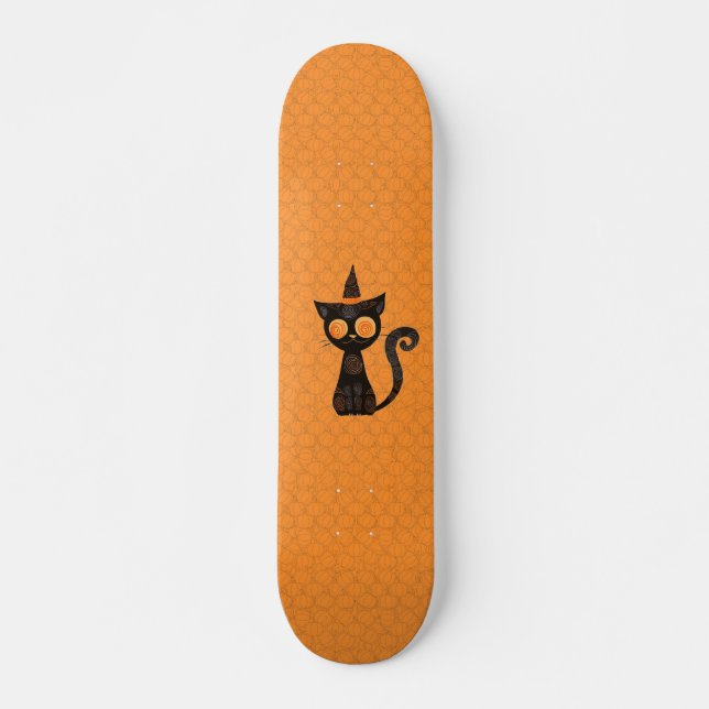 Skate Halloween/gato/abóbora/queda (Frente)